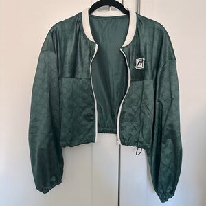cropped bomber athletic jacket #streetwear 💚🤍
